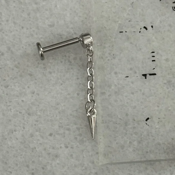 Silver Crystal Chain Spike Dangle Cartilage Earring 

Brand New

Stainless Steel - Picture 5 of 5